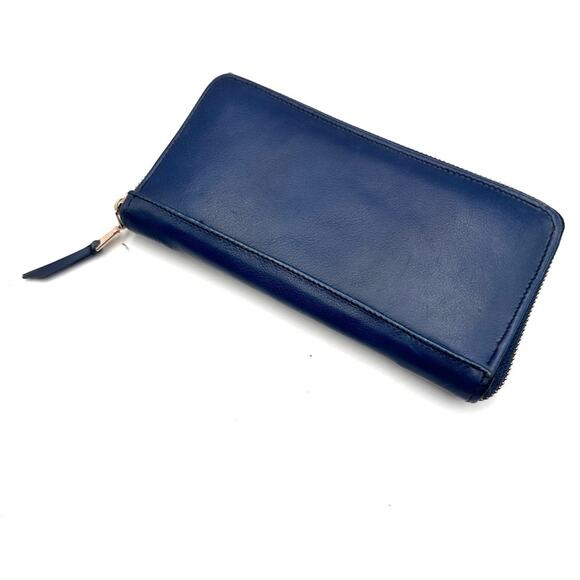 KILIM Style women's blue leather zip around wallet - Picture 13 of 14